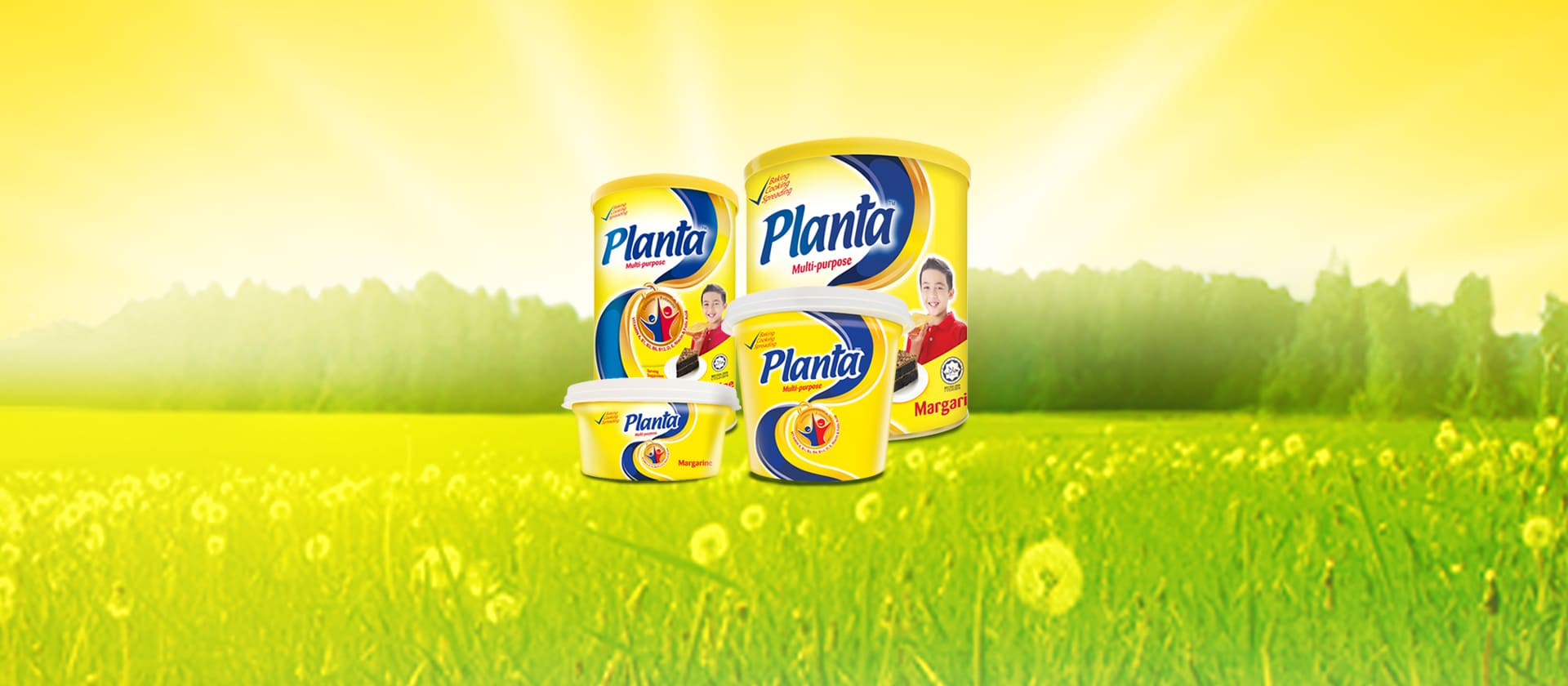 Planta products with a yellow field background